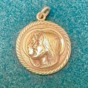 Sterling Silver Jesus & Mary Pendant